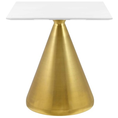 Dining Room Tables Modway Furniture Tupelo Gold White EEI-5316-GLD-WHI 889654948117 Bar and Dining Tables Pedestal Square Gold Metal Aluminum BRONZE Iro 