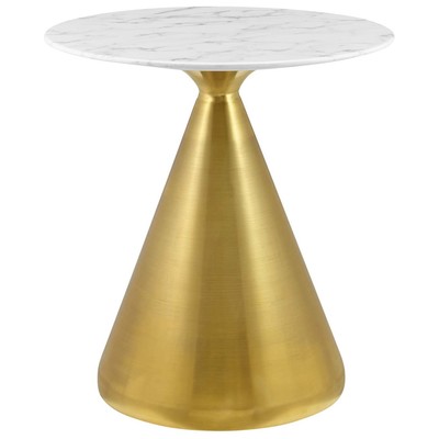 Dining Room Tables Modway Furniture Tupelo Gold White EEI-5318-GLD-WHI 889654948094 Bar and Dining Tables Pedestal Gold Metal Aluminum BRONZE Iro 