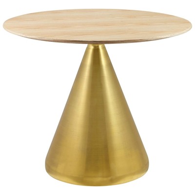 Dining Room Tables Modway Furniture Tupelo Gold Natural EEI-5327-GLD-NAT 889654948001 Bar and Dining Tables Pedestal Gold Metal Aluminum BRONZE Iro 