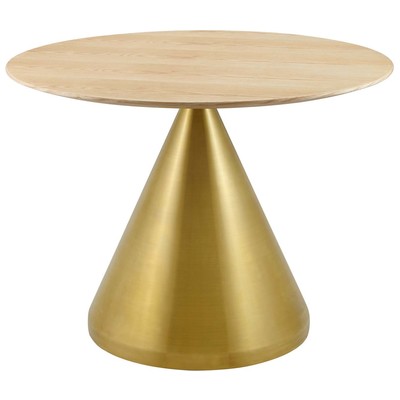 Dining Room Tables Modway Furniture Tupelo Gold Natural EEI-5342-GLD-NAT 889654947851 Bar and Dining Tables Pedestal Gold Metal Aluminum BRONZE Iro 