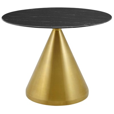 Dining Room Tables Modway Furniture Tupelo Gold Black EEI-5345-GLD-BLK 889654947820 Bar and Dining Tables Pedestal Black Gold Metal Aluminum BRON 