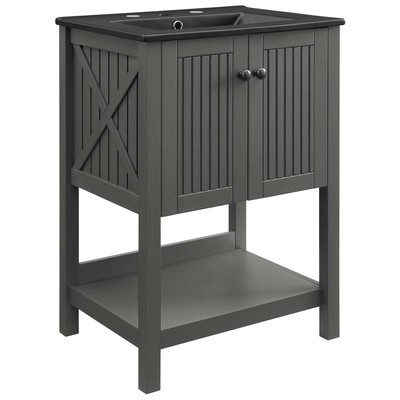Bathroom Vanities Modway Furniture Steam Gray Black EEI-5360-GRY-BLK 889654933908 Vanities 25 