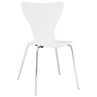 Dining Room Chairs Modway Furniture Ernie White EEI-537-WHI 848387002879 Dining Chairs White snow Side Chair White Ivory 