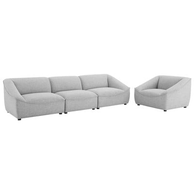Sofas and Loveseat Modway Furniture Comprise Light Gray EEI-5406-LGR 889654952428 Sofas and Armchairs Chaise LoungeLoveseat Love sea Polyester Sofa Set set 