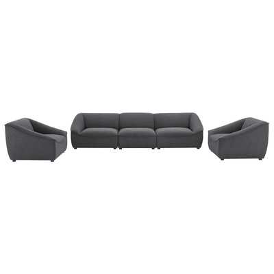 Sofas and Loveseat Modway Furniture Comprise Charcoal EEI-5407-CHA 889654952404 Sofas and Armchairs Chaise LoungeLoveseat Love sea Polyester Sofa Set set 