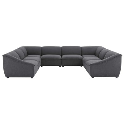 Sofas and Loveseat Modway Furniture Comprise Charcoal EEI-5414-CHA 889654952190 Sofas and Armchairs Chaise LoungeLoveseat Love sea Polyester Sofa Set set 