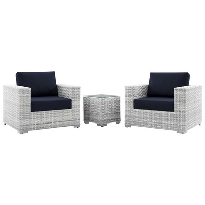 Outdoor Sofas and Sectionals Modway Furniture Convene Light Gray Navy EEI-5444-LGR-NAV 889654939009 Sofa Sectionals Blue navy teal turquiose indig Sectional Sofa Gray Light GrayNavy 