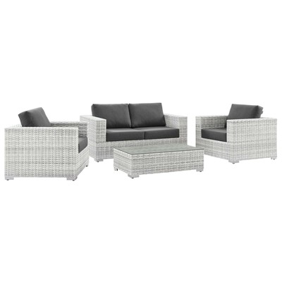 Modway Furniture Outdoor Sofas and Sectionals, Gray,Grey, Loveseat,Sectional,Sofa, Gray,Light Gray, Sofa Sectionals, 889654938934, EEI-5446-LGR-CHA