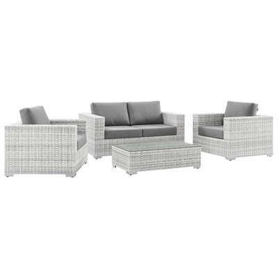 Outdoor Sofas and Sectionals Modway Furniture Convene Light Gray Gray EEI-5446-LGR-GRY 889654938927 Sofa Sectionals Gray Grey Loveseat Sectional Sofa Gray Light Gray 