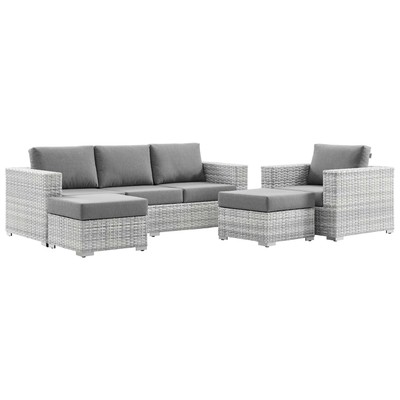 Modway Furniture Outdoor Sofas and Sectionals, Gray,Grey, Sectional,Sofa, Gray,Light Gray, Sofa Sectionals, 889654938675, EEI-5451-LGR-GRY