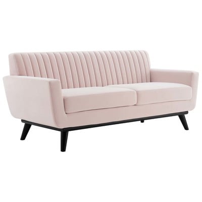 Sofas and Loveseat Modway Furniture Engage Pink EEI-5458-PNK 889654948278 Sofas and Armchairs Loveseat Love seatSofa Velvet Sofa Set setTufted tufting 