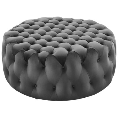 Ottomans and Benches Modway Furniture Amour Gray EEI-5469-GRY 889654949787 Sofas and Armchairs Gray Grey Round 