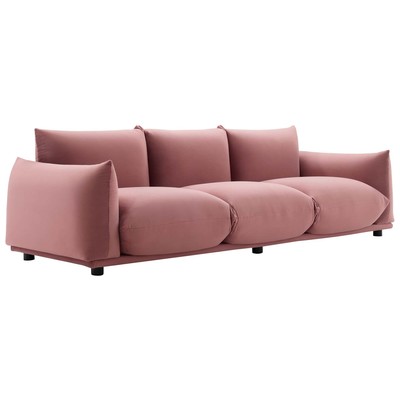 Sofas and Loveseat Modway Furniture Copious Dusty Rose EEI-5470-DUS 889654949701 Sofas and Armchairs Chaise LoungeLoveseat Love sea Velvet Sofa Set set 