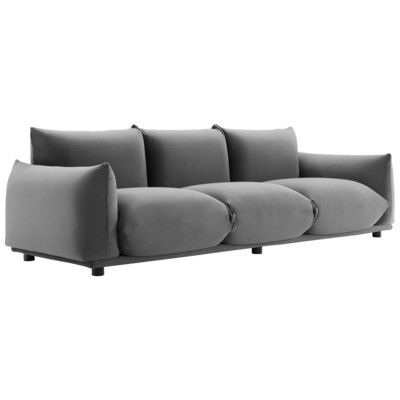 Sofas and Loveseat Modway Furniture Copious Gray EEI-5470-GRY 889654949695 Sofas and Armchairs Chaise LoungeLoveseat Love sea Velvet Sofa Set set 