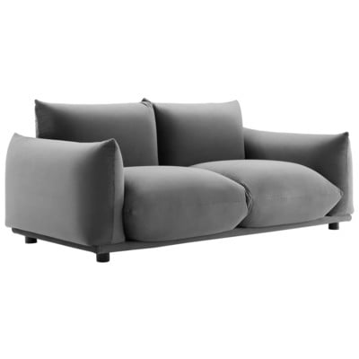 Sofas and Loveseat Modway Furniture Copious Gray EEI-5471-GRY 889654949657 Sofas and Armchairs Chaise LoungeLoveseat Love sea Velvet Sofa Set set 