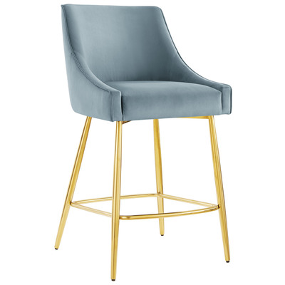 Bar Chairs and Stools Modway Furniture Discern Light Blue EEI-5474-LBU 889654945826 Bar and Counter Stools Blue navy teal turquiose indig Bar Counter Velvet 