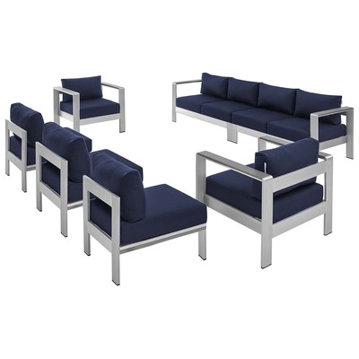 Modway Furniture Sofas and Loveseat, Loveseat,Love seatSectional,Sofa, Sofa Set,set, Sofa Sectionals, 889654948230, EEI-5481-SLV-NAV-SET