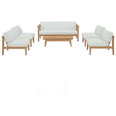 Modway Furniture Outdoor Sofas and Sectionals, White,snow, Loveseat,Sofa, Natural,White, Sofa Sectionals, 889654948209, EEI-5483-NAT-WHI-SET