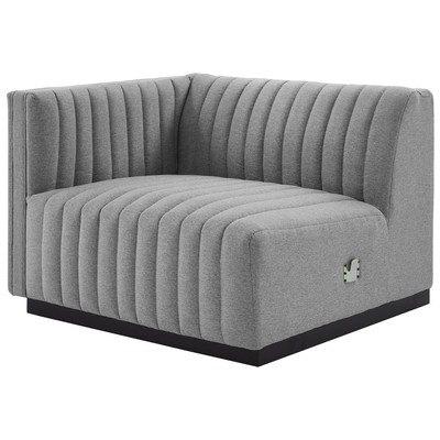 Sofas and Loveseat Modway Furniture Conjure Black Light Gray EEI-5491-BLK-LGR 889654944393 Sofas and Armchairs Chaise LoungeLoveseat Love sea Contemporary Contemporary/Mode Sofa Set setTufted tufting 