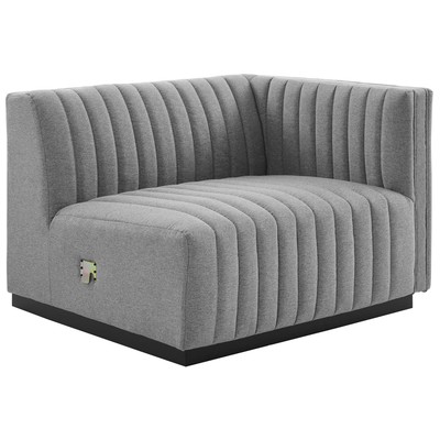 Sofas and Loveseat Modway Furniture Conjure Black Light Gray EEI-5493-BLK-LGR 889654944324 Sofas and Armchairs Chaise LoungeLoveseat Love sea Contemporary Contemporary/Mode Sofa Set setTufted tufting 