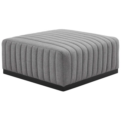 Modway Furniture Ottomans and Benches, Black,ebonyGray,Grey, Sofas and Armchairs, 889654945635, EEI-5501-BLK-LGR