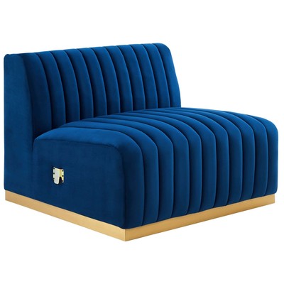Chairs Modway Furniture Conjure Gold Navy EEI-5504-GLD-NAV 889654944065 Sofas and Armchairs Blue navy teal turquiose indig Lounge Chairs Lounge 