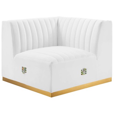 Sofas and Loveseat Modway Furniture Conjure Gold White EEI-5506-GLD-WHI 889654945451 Sofas and Armchairs Chaise LoungeLoveseat Love sea Velvet Contemporary Contemporary/Mode Sofa Set setTufted tufting 