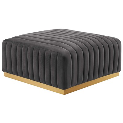 Ottomans and Benches Modway Furniture Conjure Gold Gray EEI-5507-GLD-GRY 889654945437 Sofas and Armchairs Gold Gray Grey 