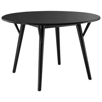 Modway Furniture Dining Room Tables, Legs,Round, Black,Wood,MDF,Plywood,Oak, Bar and Dining Tables, 889654925453, EEI-5511-BLK-BLK,Standard (28-33 in)