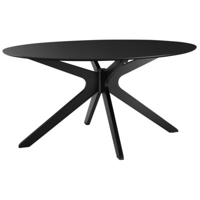 Dining Room Tables Modway Furniture Traverse Black Black EEI-5512-BLK-BLK 889654925446 Bar and Dining Tables Oval Black Wood MDF Plywood Oak 