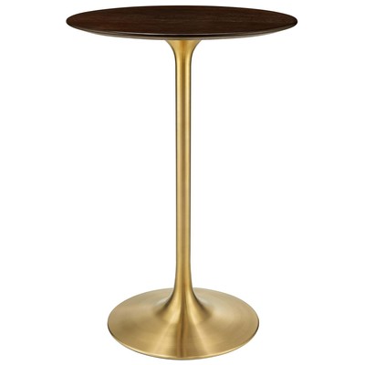 Bar Tables Modway Furniture Lippa Gold Cherry Walnut EEI-5529-GLD-CHE 889654942337 Bar and Dining Tables Round 0 - 29.99 in 