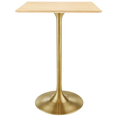Bar Tables Modway Furniture Lippa Gold Natural EEI-5532-GLD-NAT 889654942306 Bar and Dining Tables Square 0 - 29.99 in 