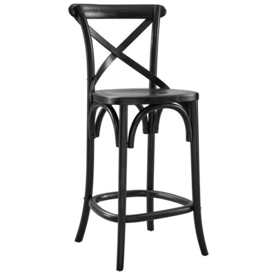 Bar Chairs and Stools Modway Furniture Gear Black EEI-5562-BLK 889654941712 Black ebony Bar Counter Wood 