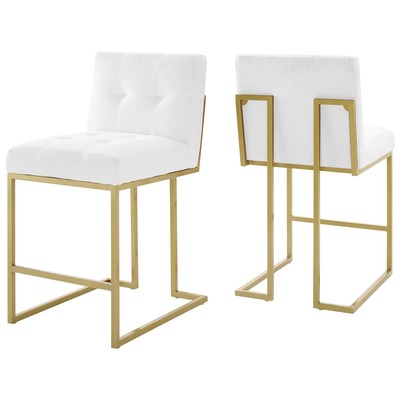 Bar Chairs and Stools Modway Furniture Privy Gold White EEI-5571-GLD-WHI 889654941460 Bar and Counter Stools Gold White snow Bar Counter Footrest 