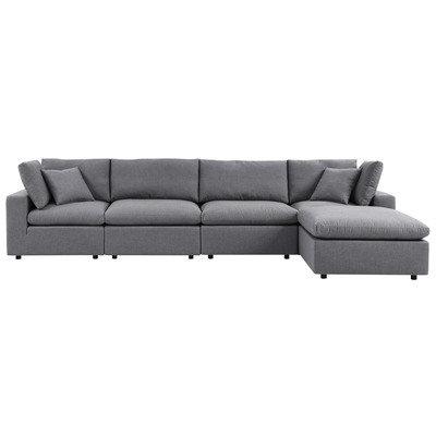 Sofas and Loveseat Modway Furniture Commix Gray EEI-5584-SLA 889654925330 Sofa Sectionals Loveseat Love seatSectional So Sofa Set set 
