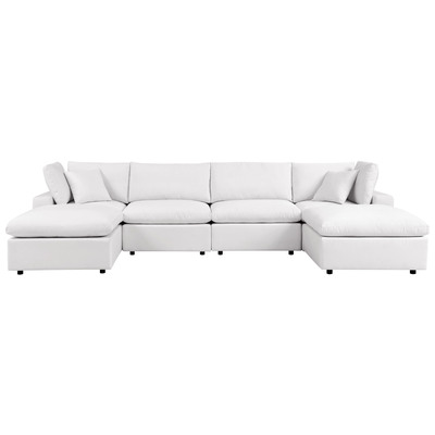 Sofas and Loveseat Modway Furniture Commix White EEI-5585-WHI 889654925293 Bar and Dining Loveseat Love seatSectional So Sofa Set set 