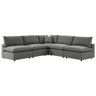Sofas and Loveseat Modway Furniture Commix Charcoal EEI-5587-CHA 889654924869 Bar and Dining Loveseat Love seatSectional So Sofa Set set 