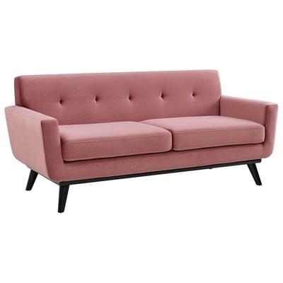 Sofas and Loveseat Modway Furniture Engage Dusty Rose EEI-5599-DUS 889654940005 Sofas and Armchairs Loveseat Love seatSofa Velvet Sofa Set setTufted tufting 