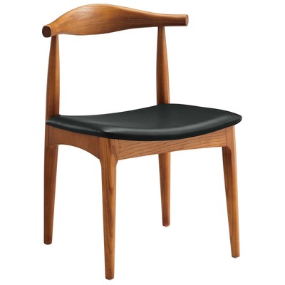 Modway Furniture Dining Room Chairs, Black,ebony, Side Chair, HARDWOOD,LEATHER,Wood,MDF,Plywood,Beech Wood,Bent Plywood,Brazilian Hardwoods, Black,DarkLeather,LeatheretteWood,Plywood, Dining Chairs, 848387002930, EEI-559