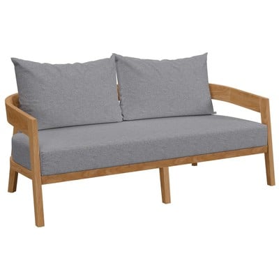 Sofas and Loveseat Modway Furniture Brisbane Natural Gray EEI-5601-NAT-GRY 889654942160 Daybeds and Lounges Loveseat Love seatSofa Contemporary Contemporary/Mode Sofa Set set 