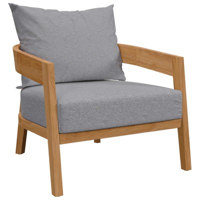Chairs Modway Furniture Brisbane Natural Gray EEI-5602-NAT-GRY 889654942122 Daybeds and Lounges Gray Grey Accent Chairs Accent 