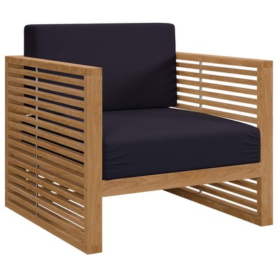 Chairs Modway Furniture Carlsbad Natural Navy EEI-5606-NAT-NAV 889654942023 Daybeds and Lounges Blue navy teal turquiose indig Accent Chairs Accent 