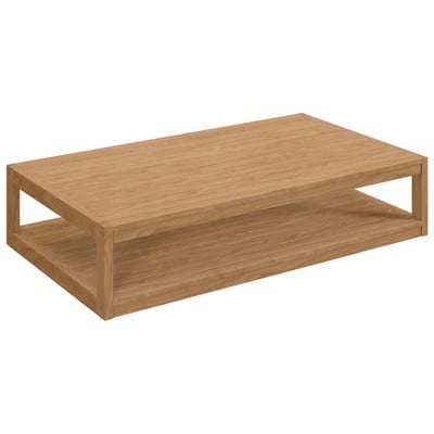 Modway Furniture Coffee Tables, Teak,Wood,Plywood,Hardwoods,MDF,MINDI VENEERS WITH POPLAT SOLLIDS OVER MDFCORES, Daybeds and Lounges, 889654941996, EEI-5608-NAT,Low (under 14 in.)