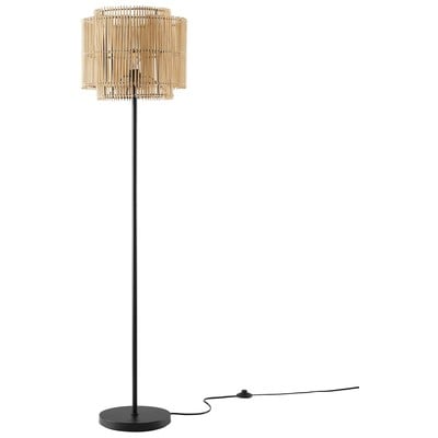 Floor Lamps Modway Furniture Nourish Natural EEI-5611-NAT 889654941330 Floor Lamps Black ebony Contemporary FLOOR Modern Bamboo IRON Stainless Steel St 