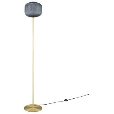 Floor Lamps Modway Furniture Reprise Black Satin Brass EEI-5623-BLK-SBR 889654940241 Floor Lamps Black ebony Contemporary FLOOR Modern / Co Glass IRON Stainless Steel Ste 