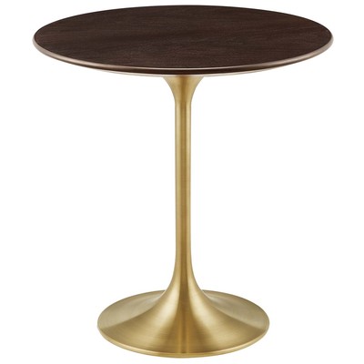 Accent Tables Modway Furniture Lippa Gold Cherry Walnut EEI-5684-GLD-CHE 889654231295 Tables Wooden Tables wood mahogany te 