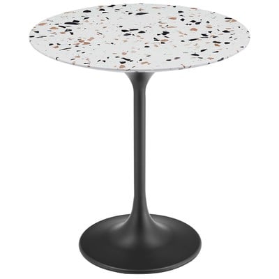 Accent Tables Modway Furniture Lippa Black Terrazzo EEI-5692-BLK-TER 889654234128 Tables Metal Tables metal aluminum ir 