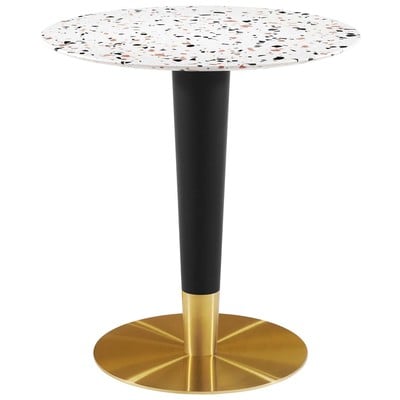 Modway Furniture Dining Room Tables, Pedestal,Round, Black,Gold,White, Bar and Dining Tables, 889654234180, EEI-5702-GLD-WHI,Standard (28-33 in)