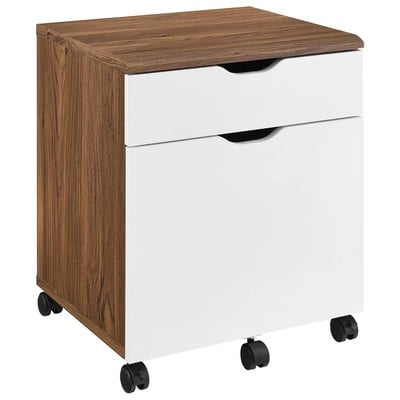Desks Modway Furniture Envision Walnut White EEI-5706-WAL-WHI 889654940531 Computer Desks MDF Wood HARDWOOD Hardwoods Ru 