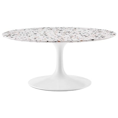 Coffee Tables Modway Furniture Lippa White White EEI-5719-WHI-WHI 889654234883 Tables Round Metal Iron Steel Aluminum Alu+ 